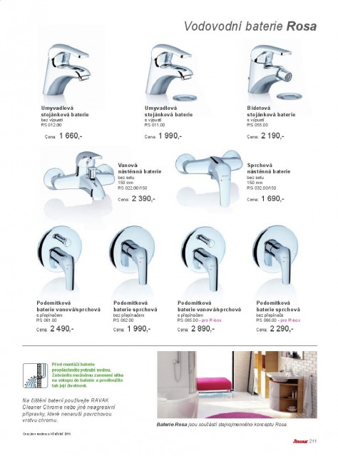 Koupelny Ravak katalog, strana 210